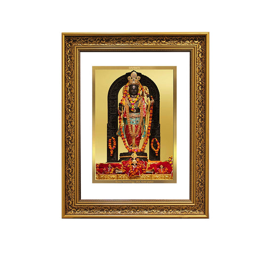 Diviniti 24K Gold Plated Ram Lalla Photo Frame For Home Decor Showpiece, Wall Hanging Decor, Worship & Special Gift (87 X 71.3 CM)