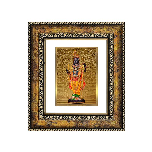 Diviniti 24K Gold Plated Ram Lalla Photo Frame For Home Decor, Table, Wall Hanging, Puja Room & Gift (13 CM X 15 CM)