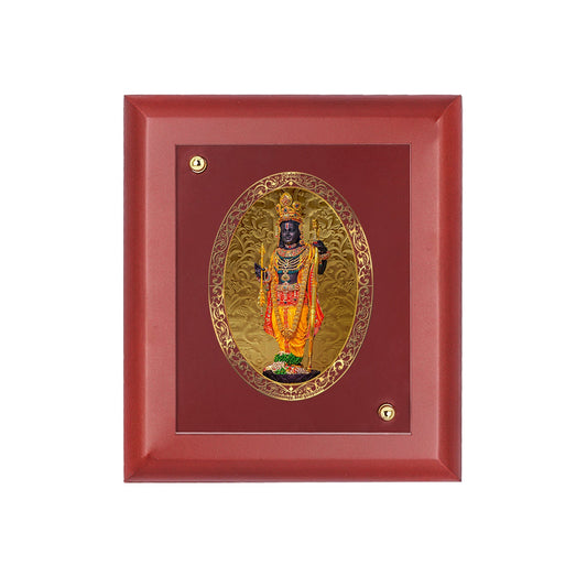 Diviniti 24K Gold Plated Ram Lalla Photo Frame For Home Decor, Wall Hanging, Table Top, Puja Room & Gift (14.7 CM X 17.1 CM)