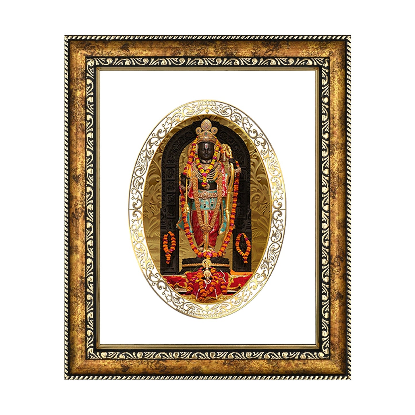 Diviniti 24K Gold Plated Ram Lalla Photo Frame For Home Decor, Wall Hanging, Table Top, Puja Room & Gift (32.5 CM X 25.5 CM)