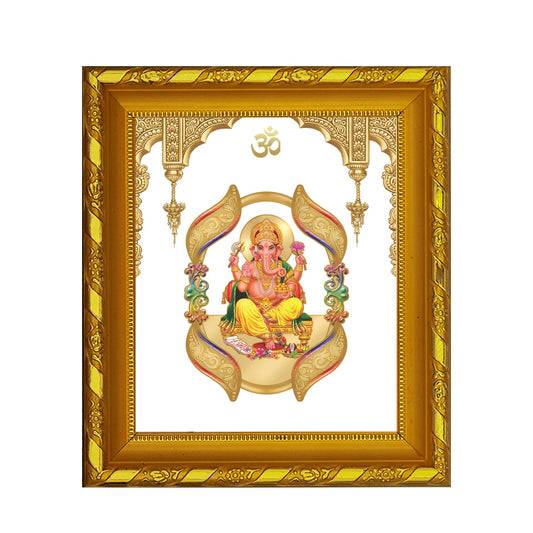 Diviniti 24K Gold Plated Ganesha Photo Frame for Home Decor and Tabletop (15 CM x 13 CM)