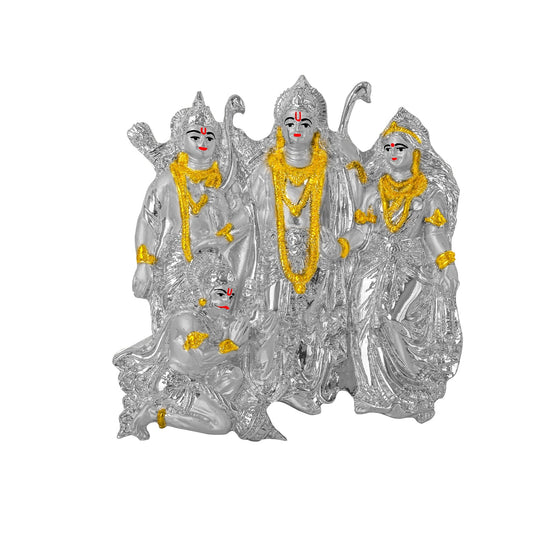 Diviniti Ram Darbar Idol for Home Decor| 999 Silver Plated Sculpture of Ram Darbar| Idol for Home, Office, Temple & Table Decoration| Religious Idol For Prayer, Gift