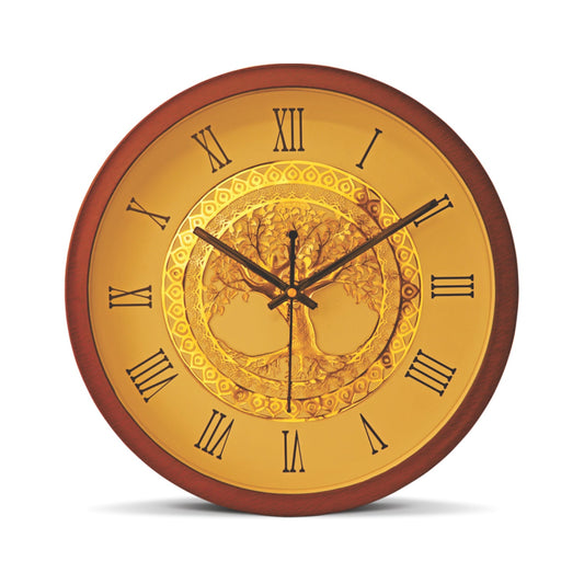 Diviniti 24K Gold Plated Round Analog Wall Clock For Wedding Gift (10 inch x 10 inch)