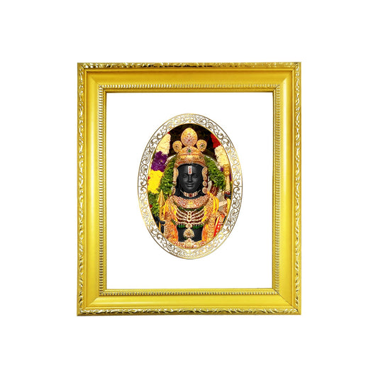 Diviniti 24K Gold Plated Ram Lalla Photo Frame For Home Decor, Wall Hanging, Table Top, Puja Room & Gift (13 X 15 CM)