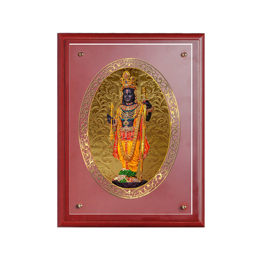 Diviniti 24K Gold Plated Ram Lalla Photo Frame For Home Decor, Wall Decor, Table, Puja Room & Gift (30 CM X 23 CM)