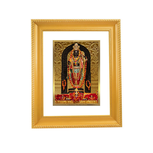 Diviniti 24K Gold Plated Ram Lalla Photo Frame For Home Decor, Wall Hanging, Table Decor, Puja Room & Gift (28 CM X 23 CM)