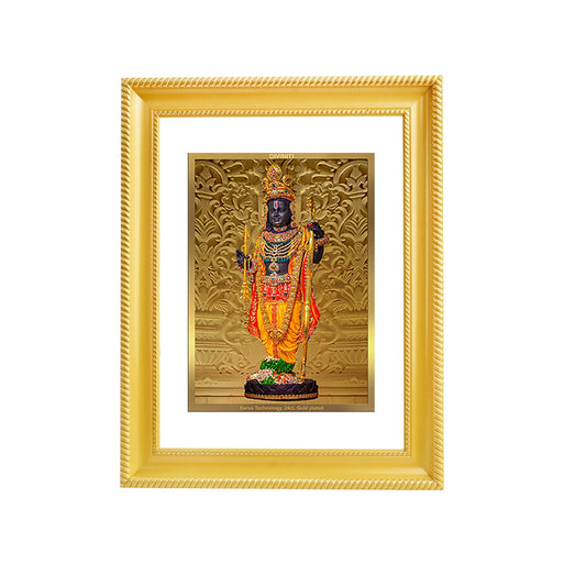 Diviniti 24K Gold Plated Ram Lalla Photo Frame For Home Decor Showpiece, Wall Decor, Table, Puja Room & Gift (32.5 CM X 25.5 CM)