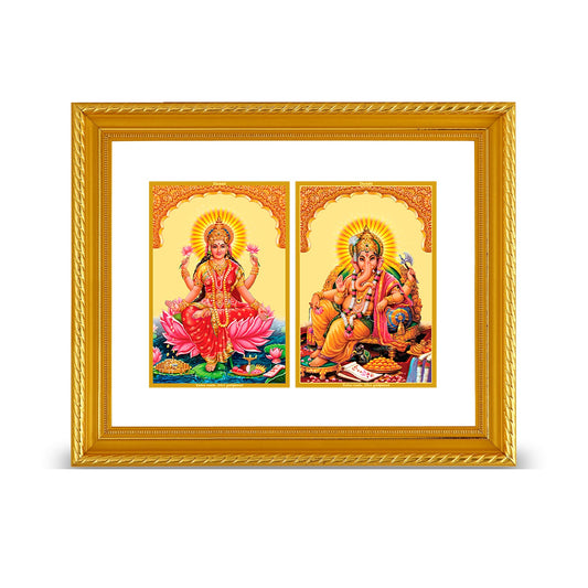 Diviniti 24K Gold Plated Lakshmi Ganesha Customized Photo Frame For Wedding Gift