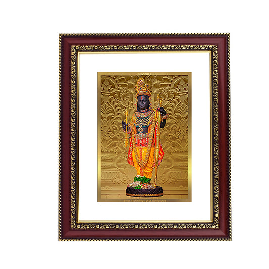 Diviniti 24K Gold Plated Ram Lalla Photo Frame For Home Decor, Table, Wall Hanging Decor, Puja Room & Gift (28 CM X 23 CM)