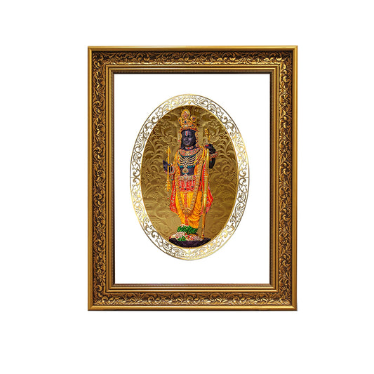 Diviniti 24K Gold Plated Ram Lalla Photo Frame For Home Decor Showpiece, Wall Hanging Decor, Puja & Special Gift (87 X 71.3 CM)