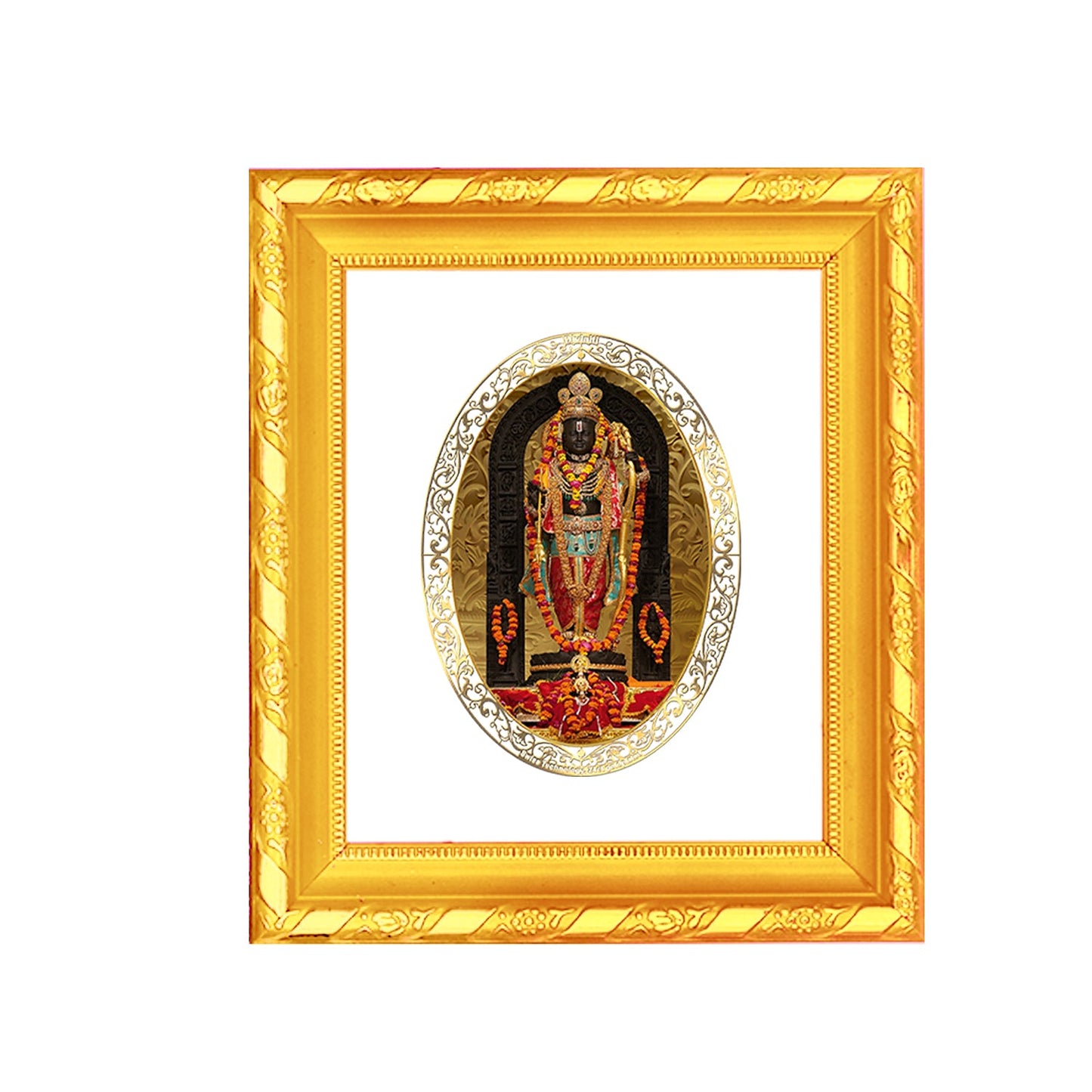 Diviniti 24K Gold Plated Ram Lalla Photo Frame For Home Decor, Wall Hanging, Table Top, Puja Room & Gift (13 X 15 CM)