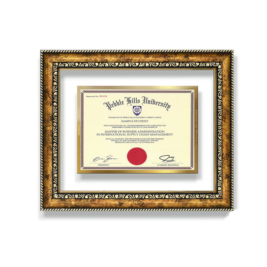 Diviniti Customized Certificate on 24K Gold Plated Frame| DG Frame 113 Size 2.5 with 24K Gold Plated Foil| Certificate For Academic Qualification, Success (29 CM X 23.7 CM)