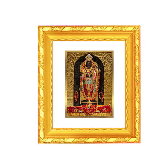 Diviniti 24K Gold Plated Ram Lalla Photo Frame For Home Decor, Table, Wall Hanging, Puja Room & Gift (13 CM X 15 CM)