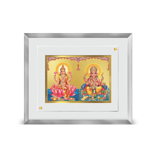 Diviniti 24K Gold Plated Lakshmi Ganesha Customized Photo Frame For Wedding Gift