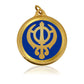 Diviniti 24K Gold Plated Khanda Sahib & Ek Onkar 22MM Double Sided Pendant For Men, Women & Kids