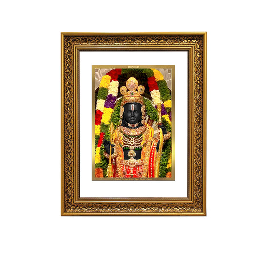 Diviniti 24K Gold Plated Ram Lalla Photo Frame For Home Decor, Wall Hanging Decor, Puja Room & Gift (56 X 71 CM)