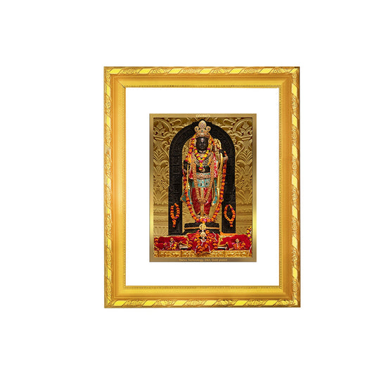 Diviniti 24K Gold Plated Ram Lalla Photo Frame For Home Decor, Table Top, Wall Hanging, Puja Room & Gift (20.8 CM X 16.7 CM)