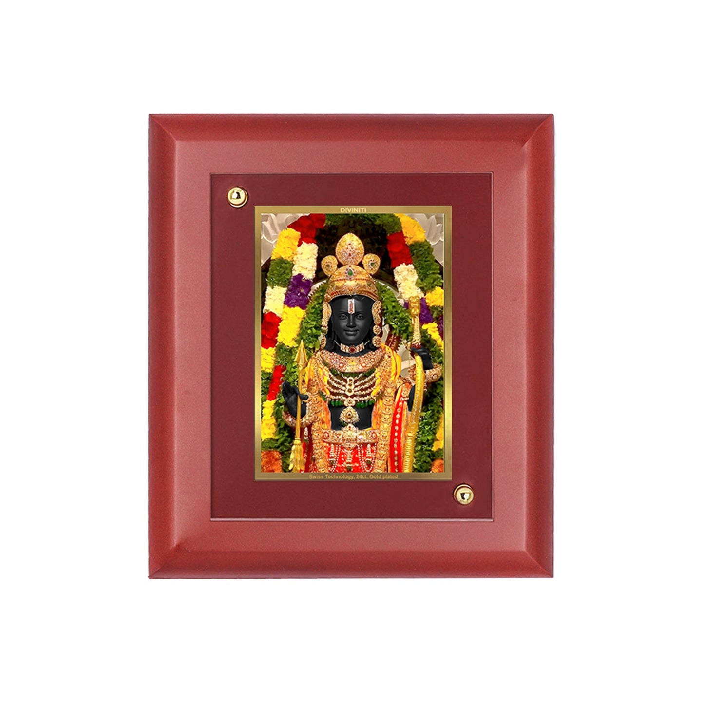 Diviniti 24K Gold Plated Ram Lalla Photo Frame For Home Decor, Wall Hanging, Table Top, Puja Room & Gift (16 CM X 20 CM)