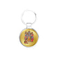 Diviniti 24K Gold Plated Ram Darbar Key Chain with Metallic Ring (7.5 CM X 4.0 CM)