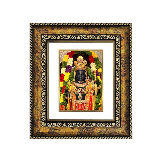 Diviniti 24K Gold Plated Ram Lalla Photo Frame For Home Decor, Table Top, Wall Decor, Puja Room & Gift (20.8 CM X 16.7 CM)