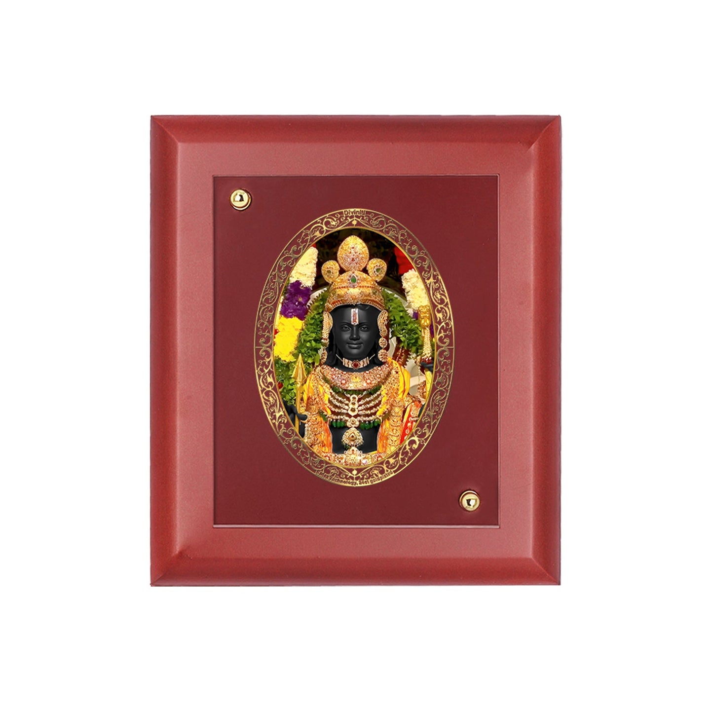 Diviniti 24K Gold Plated Ram Lalla Photo Frame For Home Decor, Wall Hanging Decor, Table, Puja Room & Gift (16 CM X 20 CM)