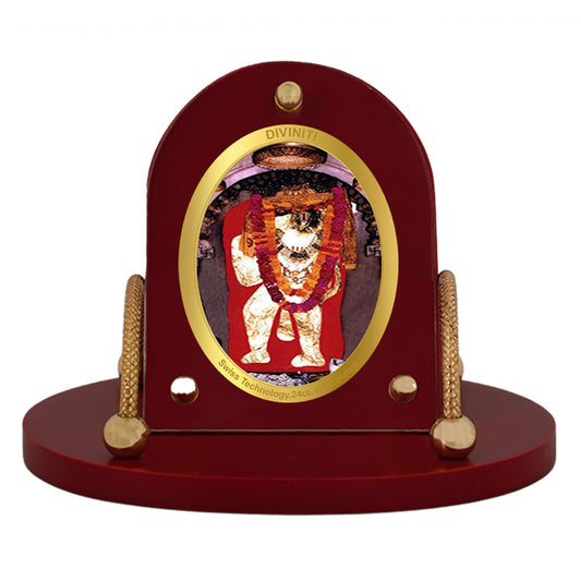 Diviniti 24K Gold Plated Mehandipur Balaji Frame for Car Dashboard, Home Decor, Table & Office (8 x 9 CM)