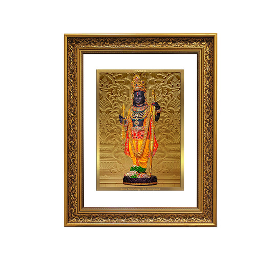 Diviniti 24K Gold Plated Ram Lalla Photo Frame For Home Decor Showpiece, Wall Hanging Decor, Puja Room & Special Gift (87 X 71.3 CM)