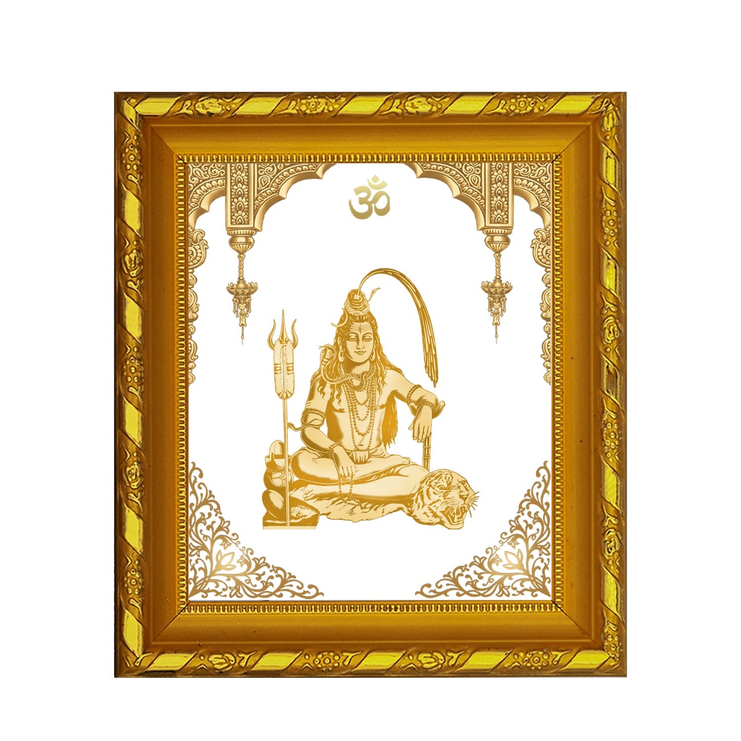 Diviniti 24K Gold Plated Shiva Photo Frame for Home Decor and Tabletop (15 CM x 13 CM)