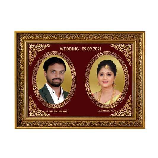 Diviniti Photo Frame With Customized Photo Printed on 24K Gold Plated Foil| Personalized Gift for Birthday, Marriage Anniversary & Celebration With Loved Ones|DG 093 Size 4