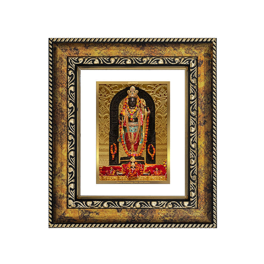 Diviniti 24K Gold Plated Ram Lalla Photo Frame For Home Decor, Table, Wall Hanging, Puja Room & Gift (13 CM X 15 CM)