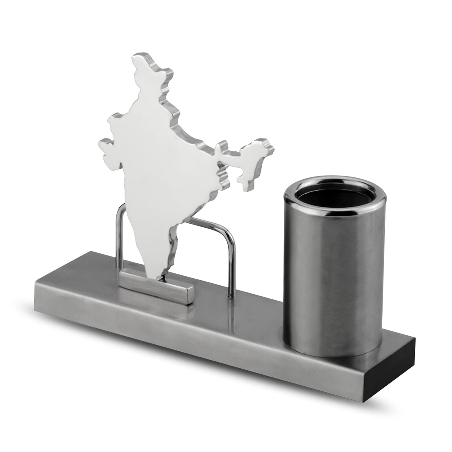 Diviniti SS Pen Holder With Map of India Table Top For University