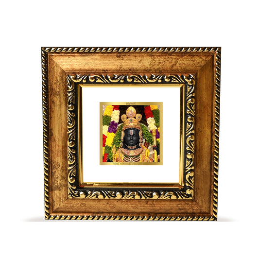 Diviniti 24K Gold Plated Ram Lalla Photo Frame For Home Decor, Table Top, Puja Room & Gift (10 CM X 10 CM)