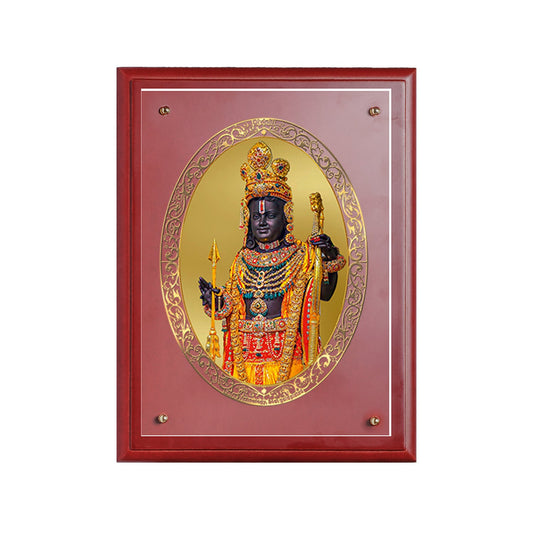 Diviniti 24K Gold Plated Ram Lalla Photo Frame For Home Decor, Wall Hanging Decor, Table, Puja Room & Gift (30 CM X 23 CM)