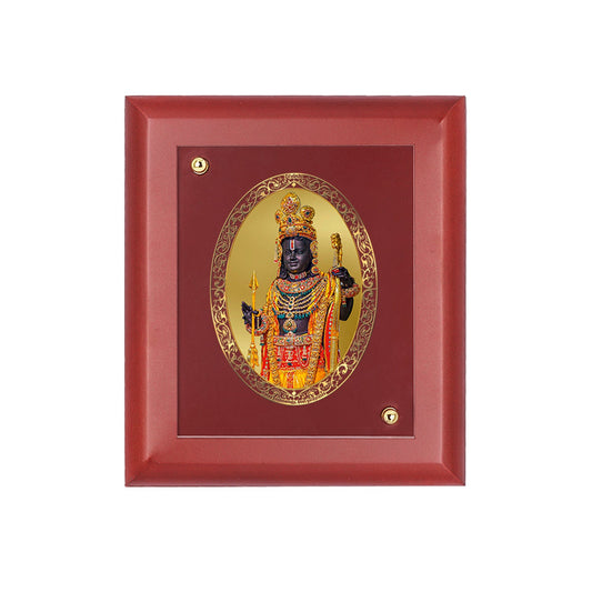 Diviniti 24K Gold Plated Ram Lalla Photo Frame For Home Decor, Table Top, Wall Hanging, Puja Room & Gift (14.7 CM X 17.1 CM)