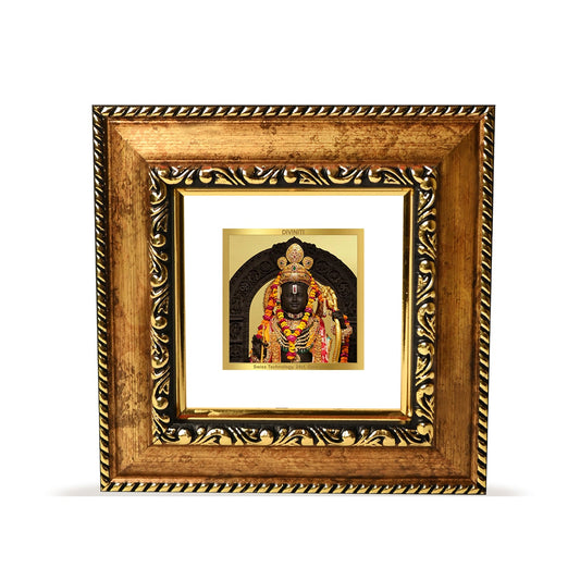 Diviniti 24K Gold Plated Ram Lalla Photo Frame For Home Decor, Table Top, Puja Room & Gift (10 CM X 10 CM)