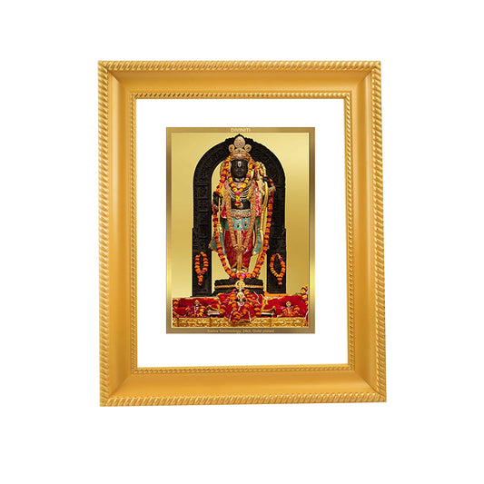 Diviniti 24K Gold Plated Ram Lalla Photo Frame For Home Decor, Wall Hanging, Table Decor, Puja Room & Gift (28 CM X 23 CM)