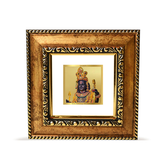 Diviniti 24K Gold Plated Ram Lalla Photo Frame For Home Decor, Table Top, Puja Room & Gift (10 CM X 10 CM)