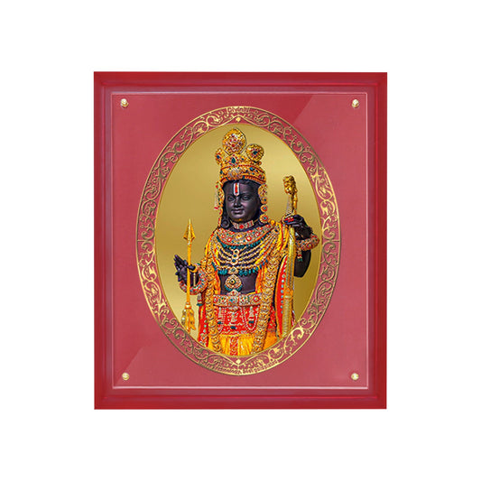 Diviniti 24K Gold Plated Ram Lalla Photo Frame For Home Decor, Wall Hanging Decor, Puja Room & Gift (36.5 CM X 30.5 CM)