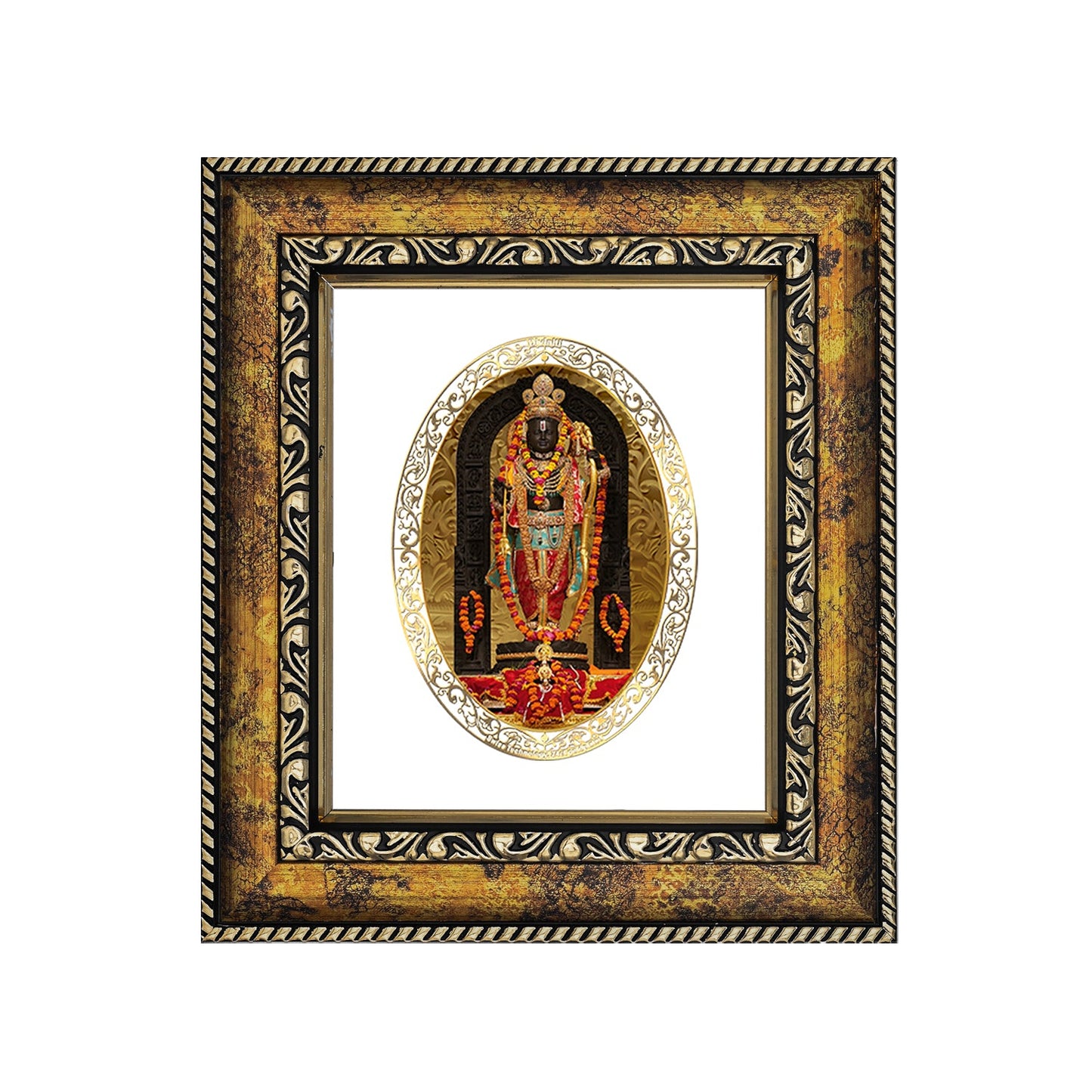 Diviniti 24K Gold Plated Ram Lalla Photo Frame For Home Decor, Wall Hanging, Table Top, Puja Room & Gift (13 X 15 CM)