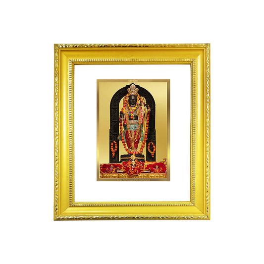 Diviniti 24K Gold Plated Ram Lalla Photo Frame For Home Decor, Table Decor, Wall Hanging, Puja Room & Gift (20.8 CM X 16.7 CM)