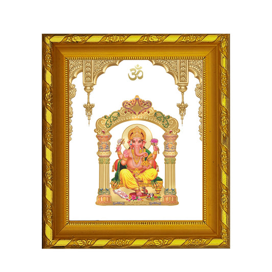 Diviniti 24K Gold Plated Ganesha Photo Frame for Home Decor and Tabletop (15 CM x 13 CM)