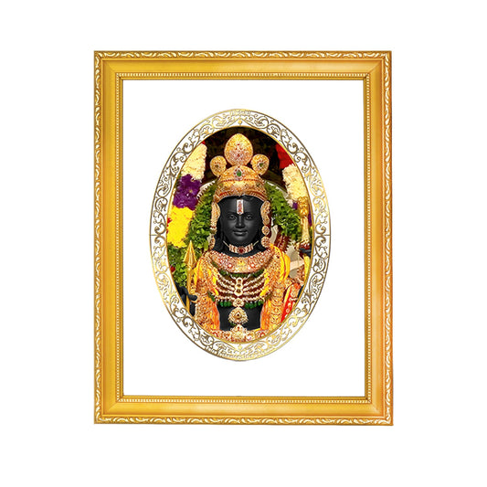 Diviniti 24K Gold Plated Ram Lalla Photo Frame For Home Decor, Table Top, Wall Hanging, Puja Room & Gift (20.8 CM X 16.7 CM)