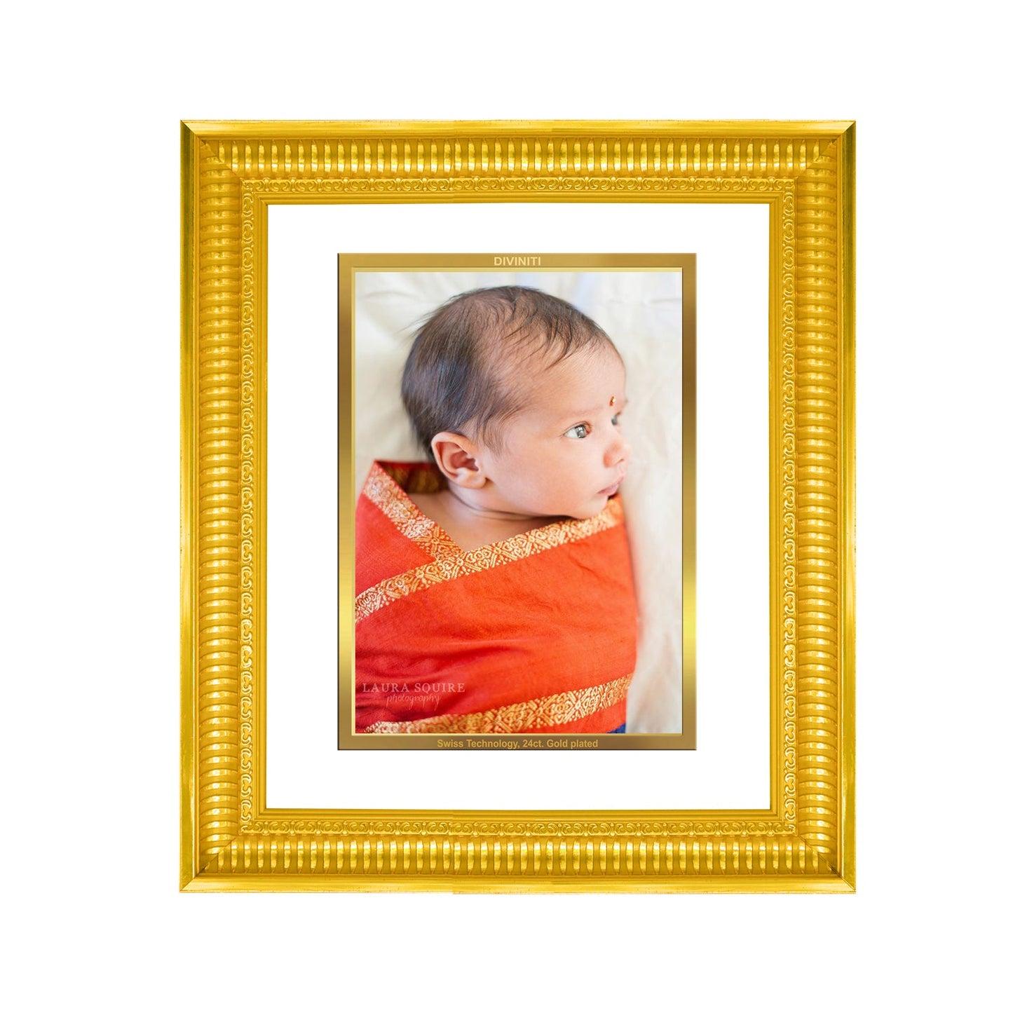 Diviniti Photo Frame With Customized Photo Printed on 24K Gold Plated Foil| Personalized Gift for Birthday, Marriage Anniversary & Celebration With Loved Ones|DG 022 Size 4