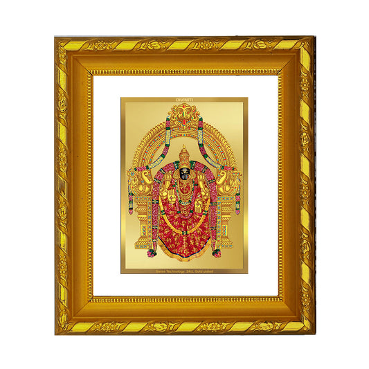 DIVINITI 24K Gold Plated Padmavathi Photo Frame For Living Room, Wall Decor, Gift (15.0 X 13.0 CM)