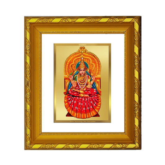 DIVINITI 24K Gold Plated Maa Sharda Photo Frame For Home Wall Decor, Office, TableTop (15.0 X 13.0 CM)