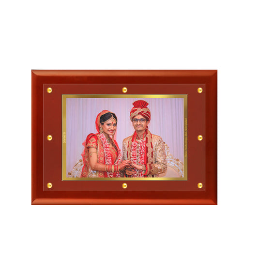 Diviniti Photo Frame With Customized Photo Printed on 24K Gold Plated Foil| Personalized Gift for Birthday, Marriage Anniversary & Celebration With Loved Ones| MDF Frame Size 4.5