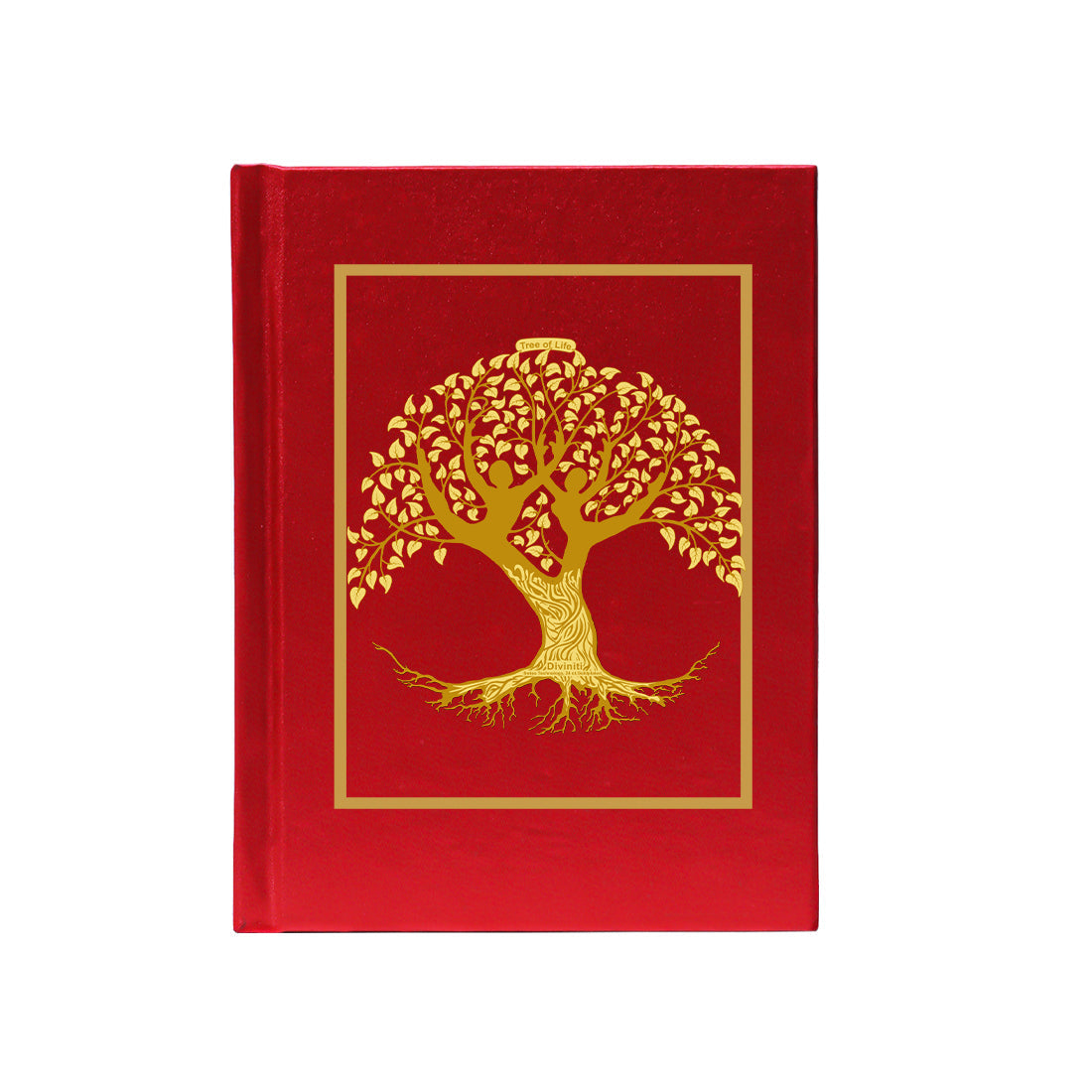 DIVINITI 24K Gold Plated Lady Tree Notebook | Religious Diary Hardcover 17 x 13.5 cm | Journal Diary for Work, Travel, College |A Journal to Inspire and Empower Your Life| 100 Pages Red Color