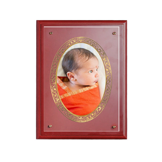 Diviniti Photo Frame With Customized Photo Printed on 24K Gold Plated Foil| Personalized Gift for Birthday, Marriage Anniversary & Celebration With Loved Ones| MDF Frame Size 3