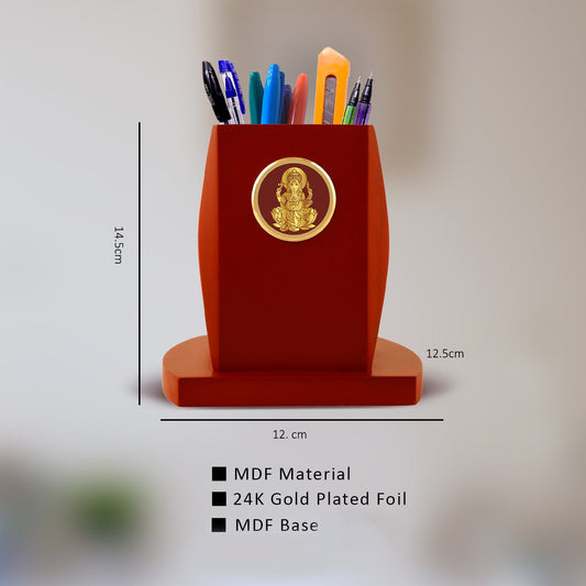 Diviniti Customized Pen Holder With 24K Gold Plated Divine Frame For University (12 x 14.5 CM)