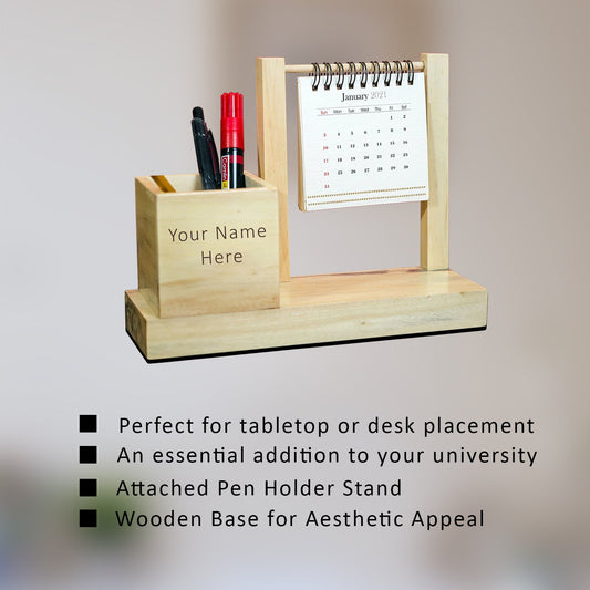 Diviniti Hanging Table Top Calendar With Customized Pen Holder For University